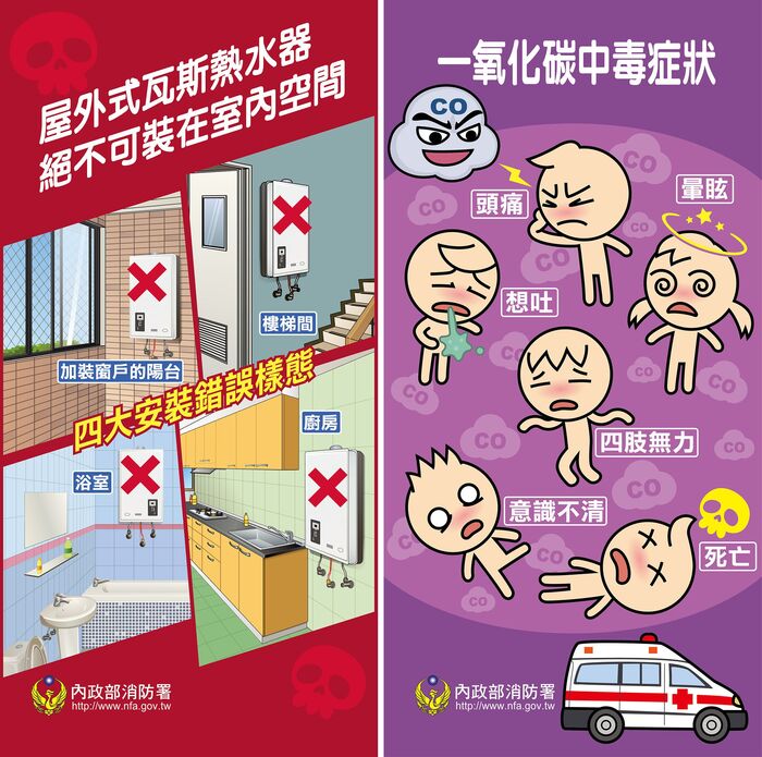 各校加強防範一氧化碳中毒宣導圖片