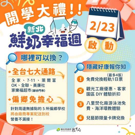 新北幼兒開學大禮：鮮奶幸福週正式起跑！
