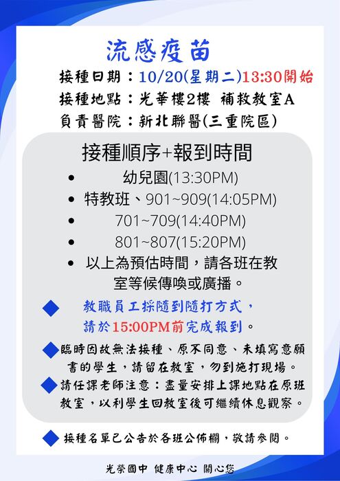 接種順序表